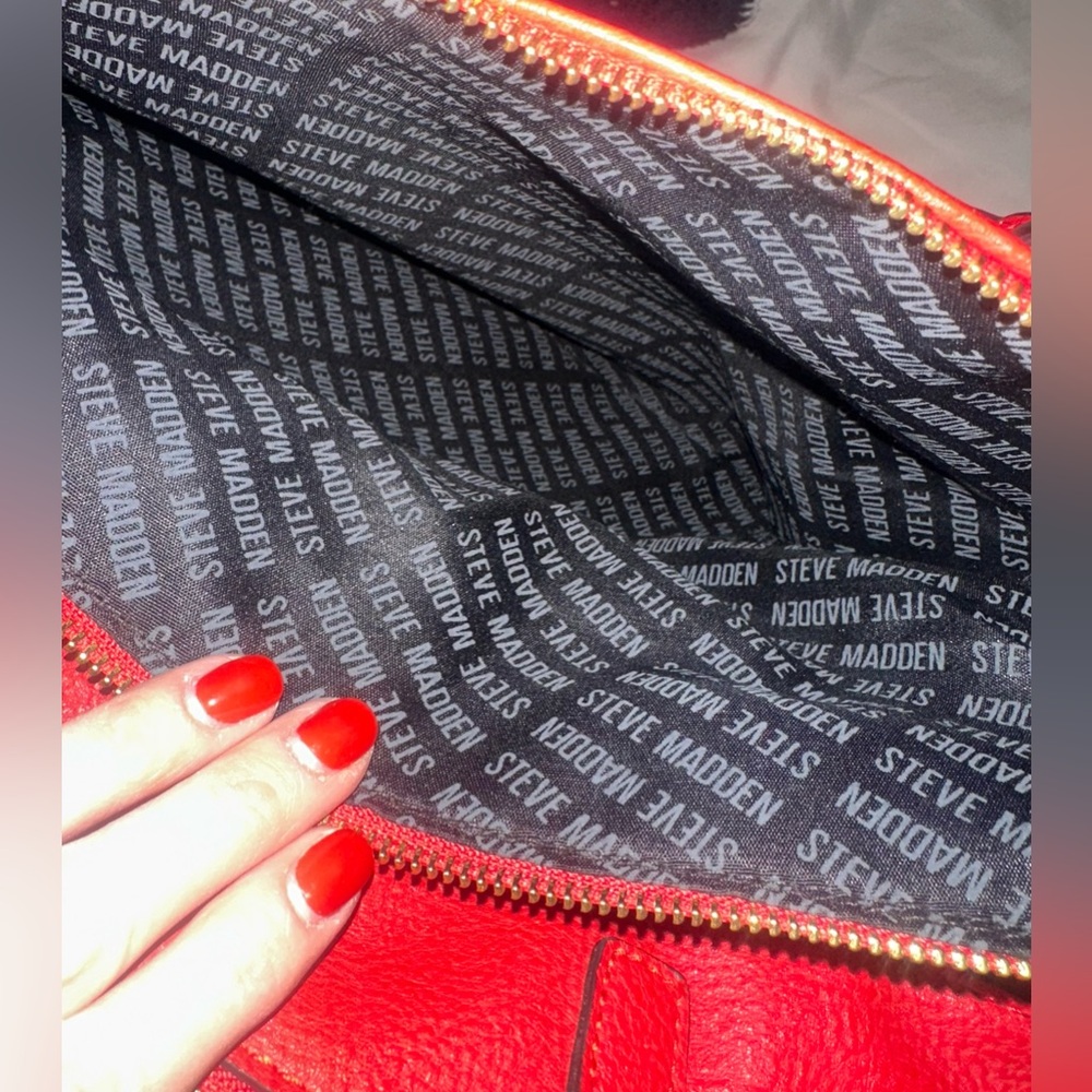 Steve Madden Red Leather Satchel - Picture 5 of 9